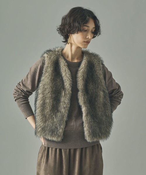 Curensology（カレンソロジー） ベスト ジレ /ショートファーベスト