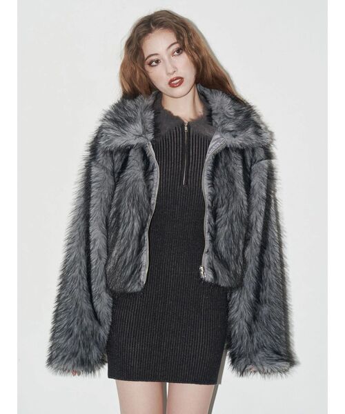 EVRIS（エヴリス） ブルゾン アウター ファイクファーショートブルゾン