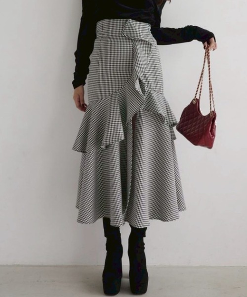 rienda（リエンダ） スカート 「ベストセラー」フリルスリットハイ