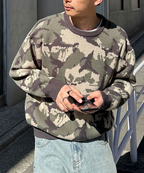 CIAOPANIC（チャオパニック） ニット セーター ハイゲージカモフラ