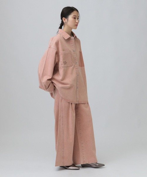 LEPSIM（レプシィム） ブラウス シャツ 刺繍BIGデニムシャツ 629846