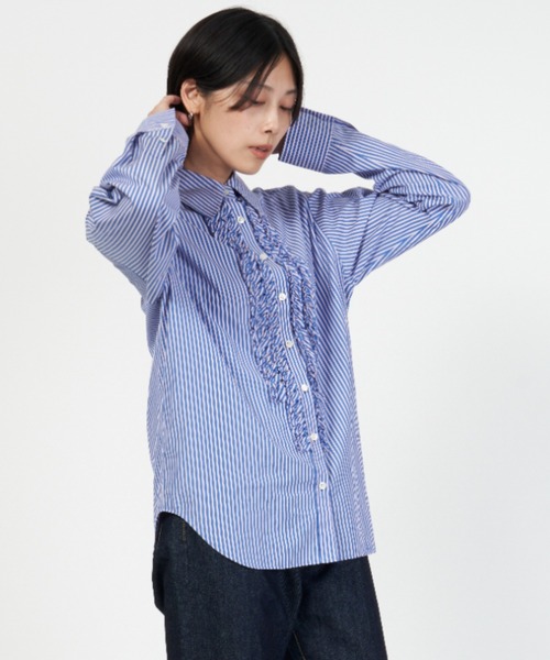 THE SHINZONE（ザ シンゾーン） ブラウス シャツ COTTON FRILLED SHIRT
