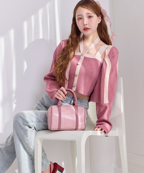 one after another NICE CLAUP カーディガン セット対応/配色ニット