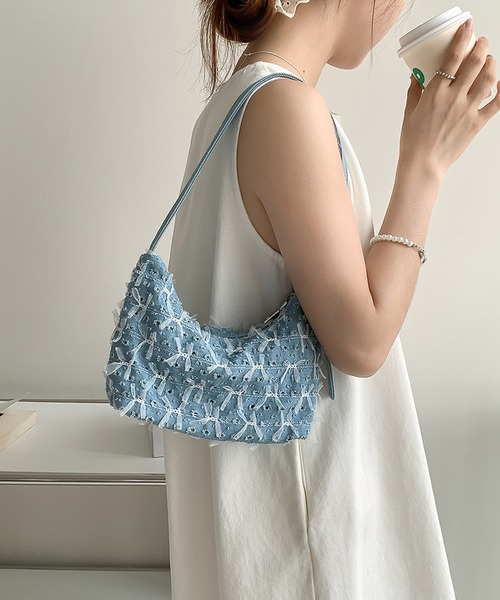 ショルダーバッグ バッグ チュールデニムショルダーバッグ レディース