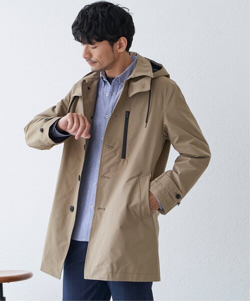 IKKA LOUNGE ステンカラーコート コート 撥水フードステンカラーコート