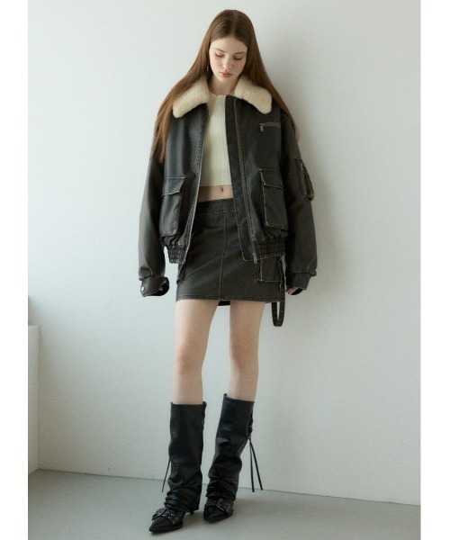 SLY（スライ） スカート 3D PK F/LEATHER MINI SK スリーディ ポケット