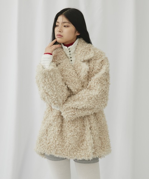 FUULLY STUDIO コート アウター プードルファーダブルミドルコート