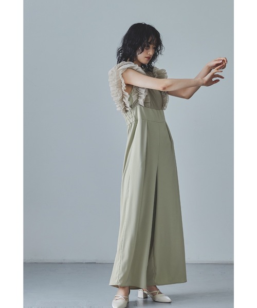 niana（ニアナ） パンツドレス フリルハイウエストワイドパンツドレス