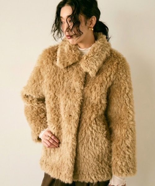 カバーオール Shaggy fur coat / シャギーファーコート レディース