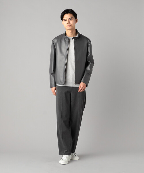 COMME CA MEN（コムサメン） 革ジャン ライダース ラムナッパ シングル