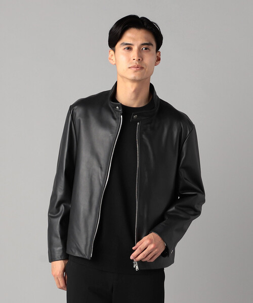 COMME CA MEN（コムサメン） 革ジャン ライダース ラムナッパ シングル