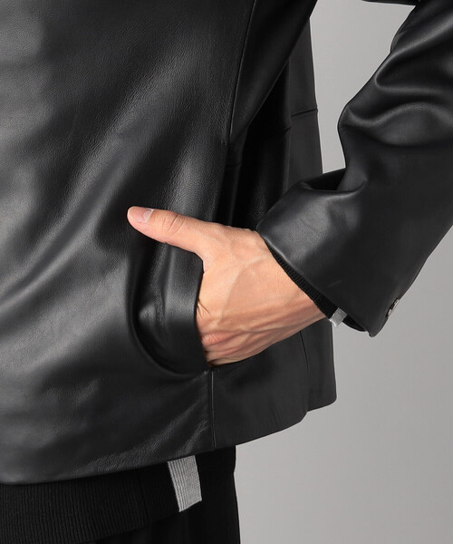 COMME CA MEN（コムサメン） 革ジャン ライダース ラムナッパ シングル