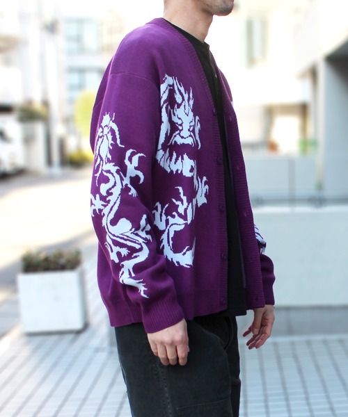 HUF（ハフ） カーディガン TWIN DRAGON CARDIGAN カーディガン ユニ