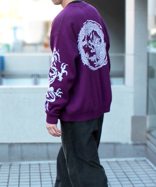 HUF（ハフ） カーディガン TWIN DRAGON CARDIGAN カーディガン ユニ
