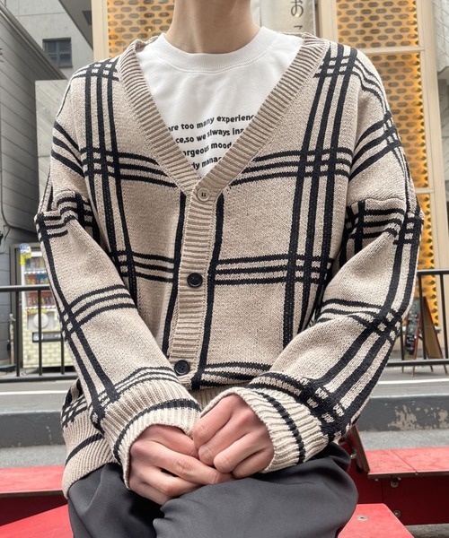 B.R.U カーディガン チェック柄オーバーサイズカーディガン / ウィン