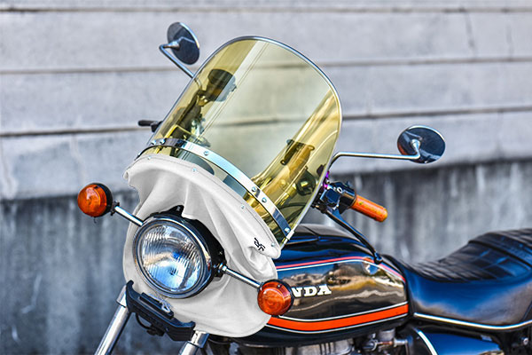 サンパチ風防 キバミ/白布タレ | 旧車バイクカスタムパーツのゼット