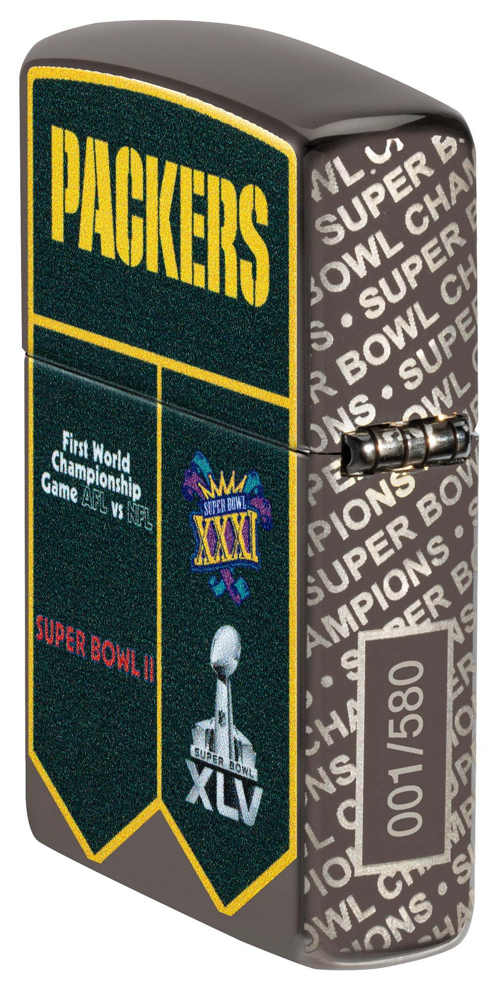 Zippo NFL Green Bay Packers Super Bowl Commemorative Armor Black