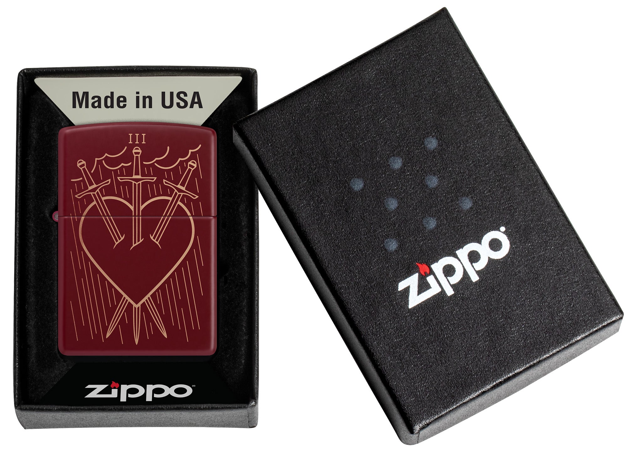 Zippo Three of Swords Design Merlot Windproof Lighter – Zippo USA