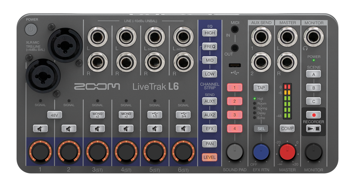 LiveTrak L6 10 Track Digital Mixer/Recorder | Buy Now | ZOOM