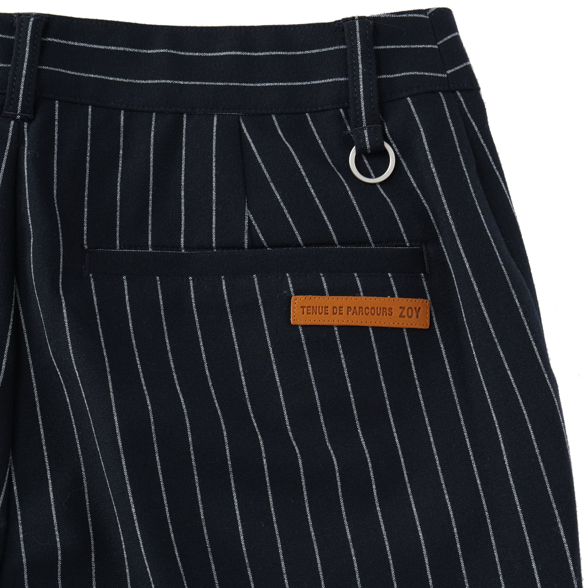 WOMEN マイクロピーチチョークストライプ ロングパンツ ミッドナイト