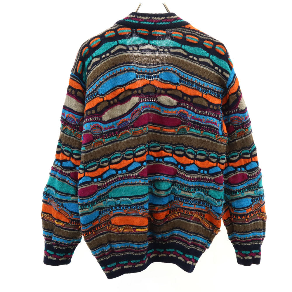 COOGI クージー 90s オールド オーストラリア製 総柄 長袖 Vネック 3D