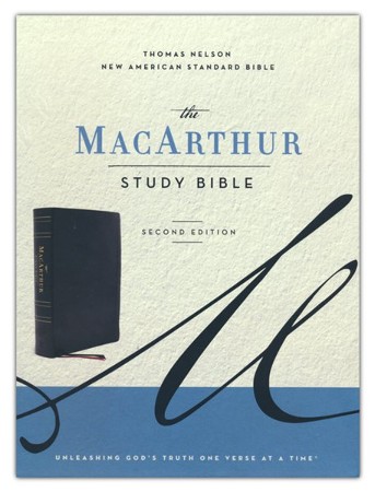 NASB MacArthur Study Bible, 2nd Edition--genuine leather, black