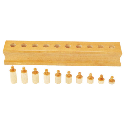 モンテッソーリ教具 感覚教育|新円柱さし4（高さが減少、直径が一定