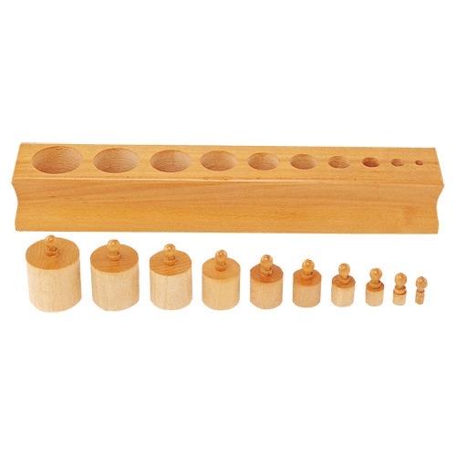 モンテッソーリ教具 感覚教育|新円柱さし1（高さと直径が減少