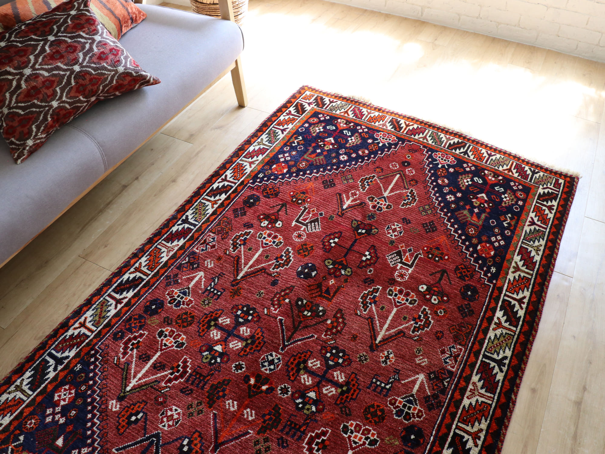 オールドギャッベ トライバルラグ Old Tribal rug, Shiraz, 204×115cm