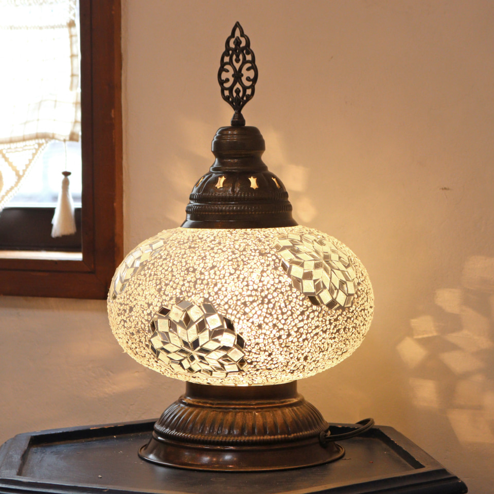 陶器アーム付ミルクガラスランプ パウダールーム アールデコデザイン