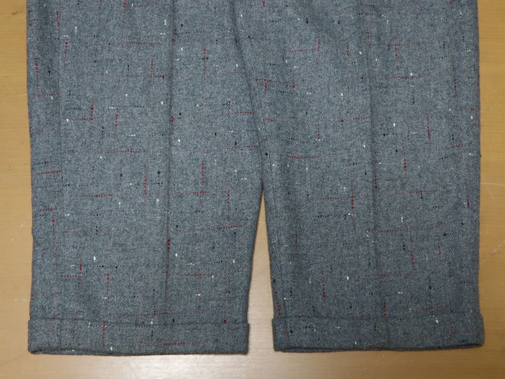 80s USA製 ビンテージ カスリ 絣 バギー タック パンツ スラックス 黒