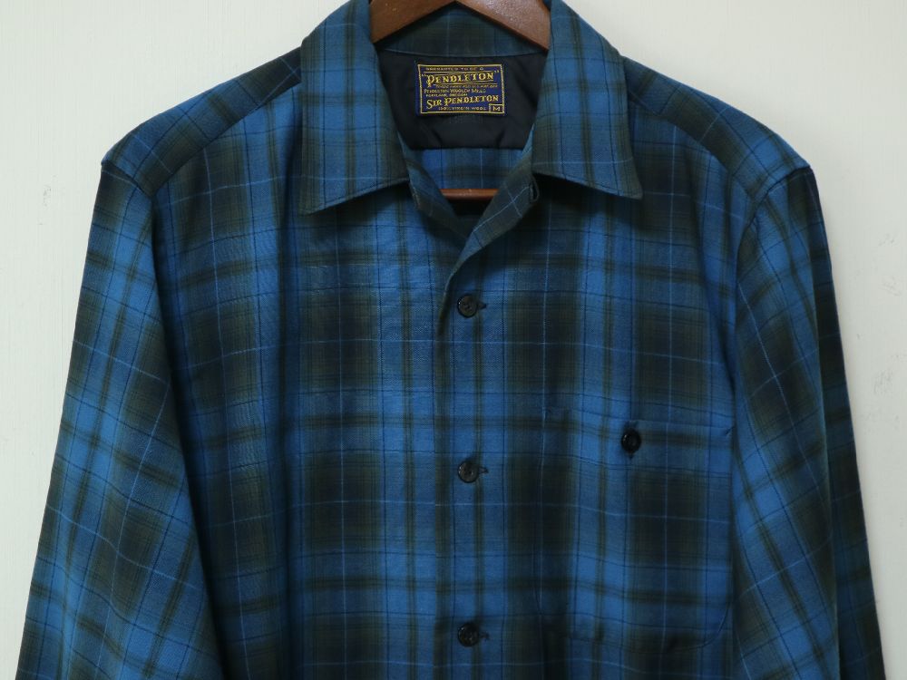 60's SIR PENDLETONオンブレチェック ヴィンテージUSA 青×黒 60's SIR