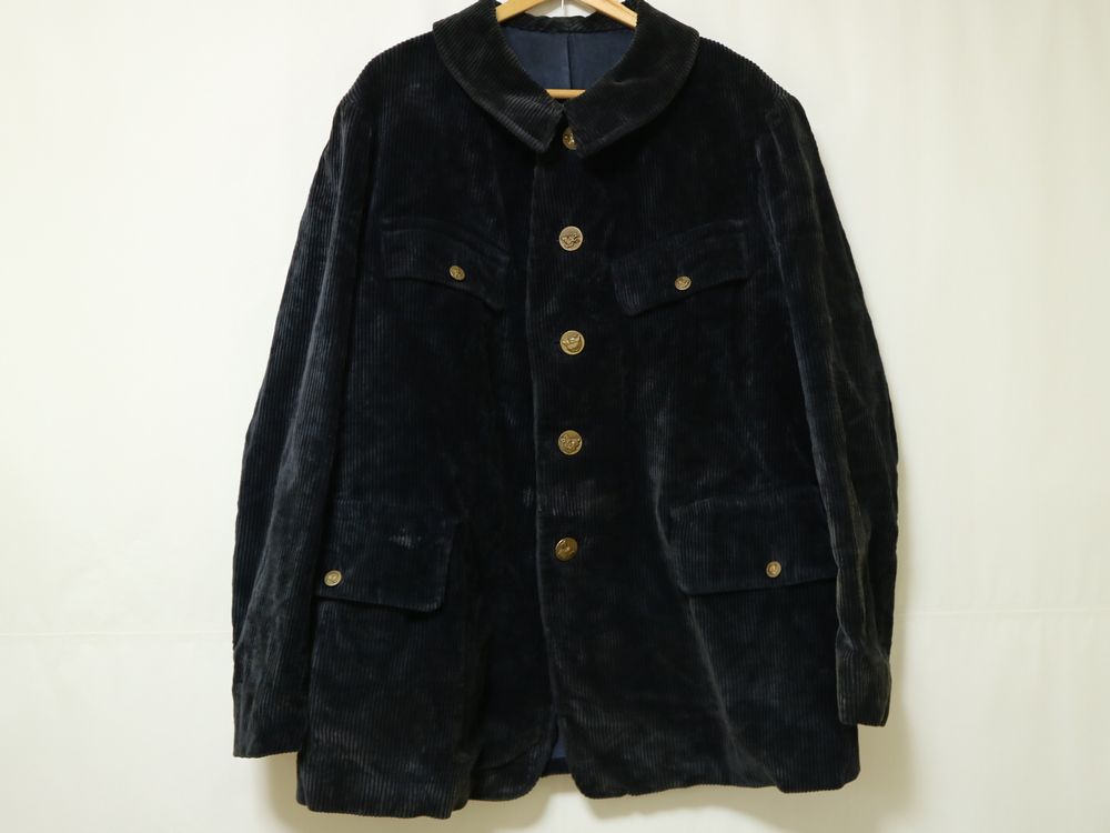 動物ボタン 30s 40s ビンテージ フランス 太畝 コーデュロイ