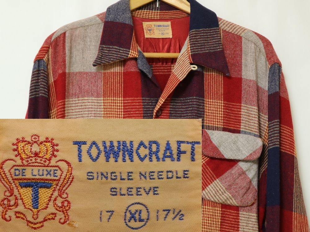 良いチェック柄 ! 40s TOWNCRAFT DELUXE ビンテージ オープンカラー