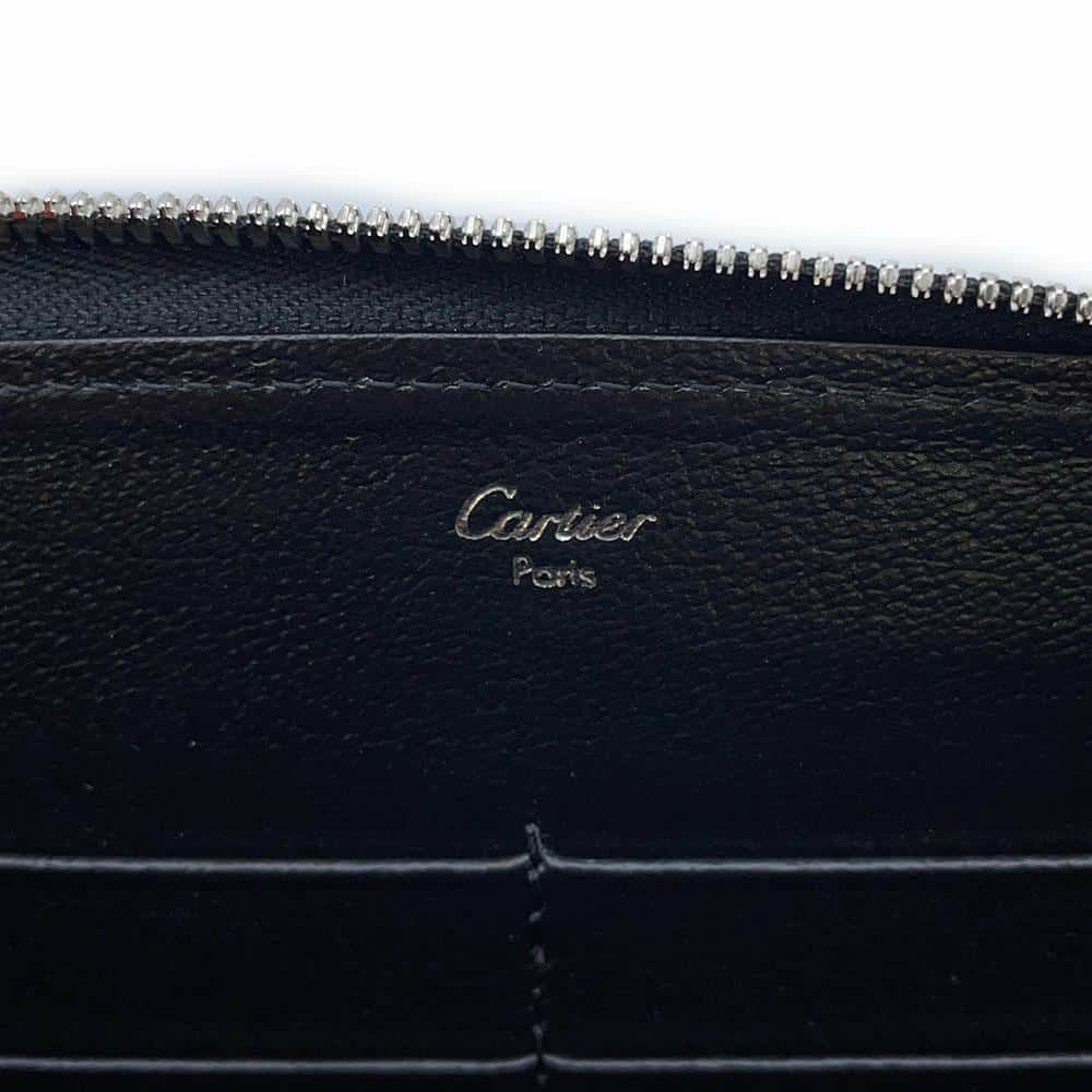 カルティエ 長財布 マルチェロ ラウンドファスナー レザー Cartier 黒