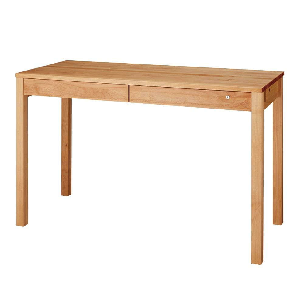 天然木アルダー無垢材 デスク 幅100 奥行53 高さ72cm ナチュラルウッド