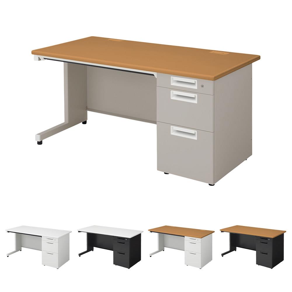 PLUS SH2デスク 片袖机 キャビネット付 幅140cm 奥行70cm プラス