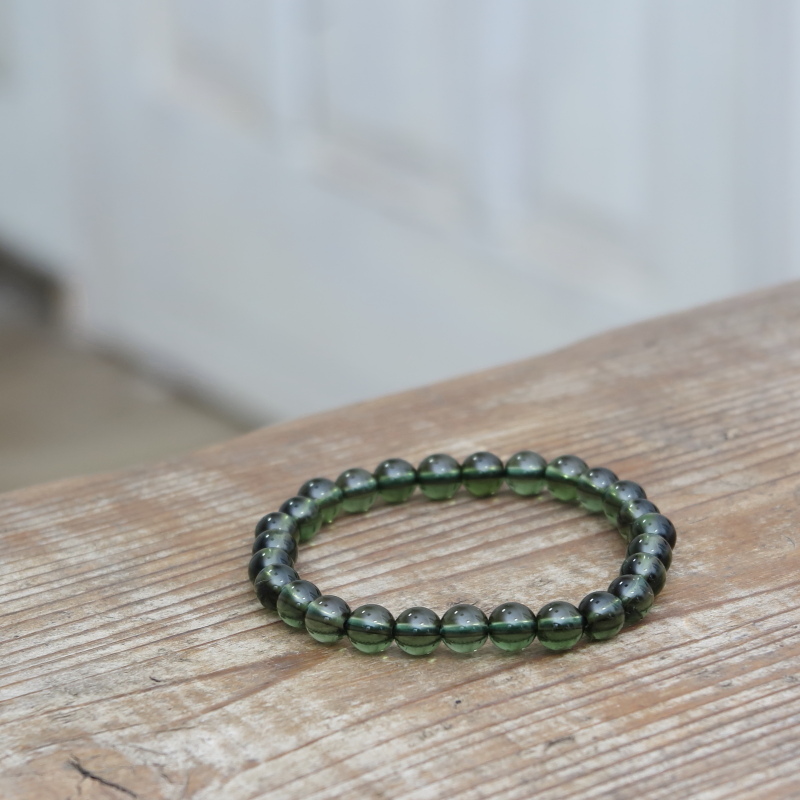 モルダバイト丸玉ブレスレット7mm 鑑別書付｜マライカ公式通販