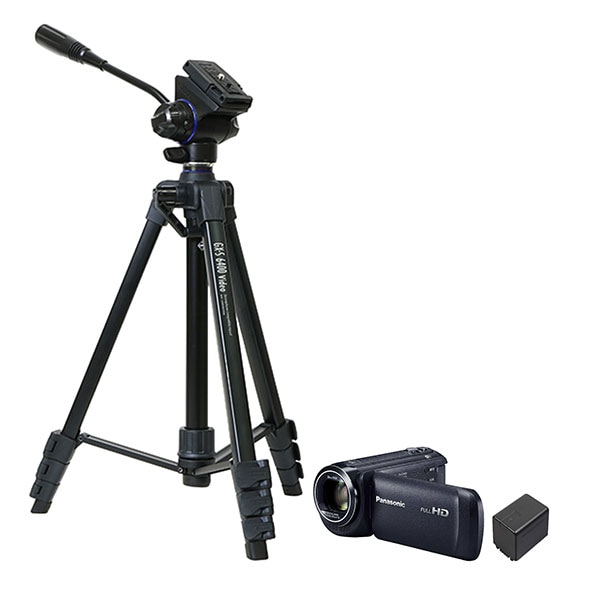 パナソニック デジタルビデオカメラ HC-V495M ブラック 三脚＆予備