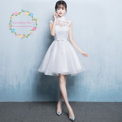 Qoo10] ウエディングドレス ミニドレス 白 安い