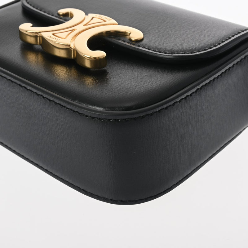 セリーヌミニクロード トリンオフ 黒 ゴールド金具 レディース