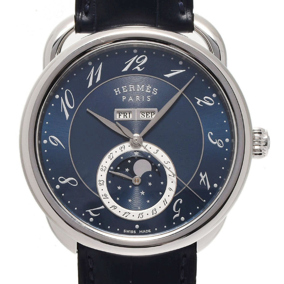 エルメスアルソー ムーンフェイス メンズ 腕時計 AR8.810 HERMES 中古