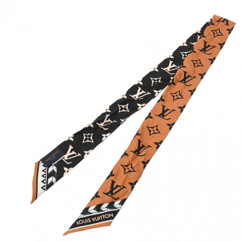 ルイヴィトンバンドーBB LVクラフティ ブラウン/黒 レディース シルク