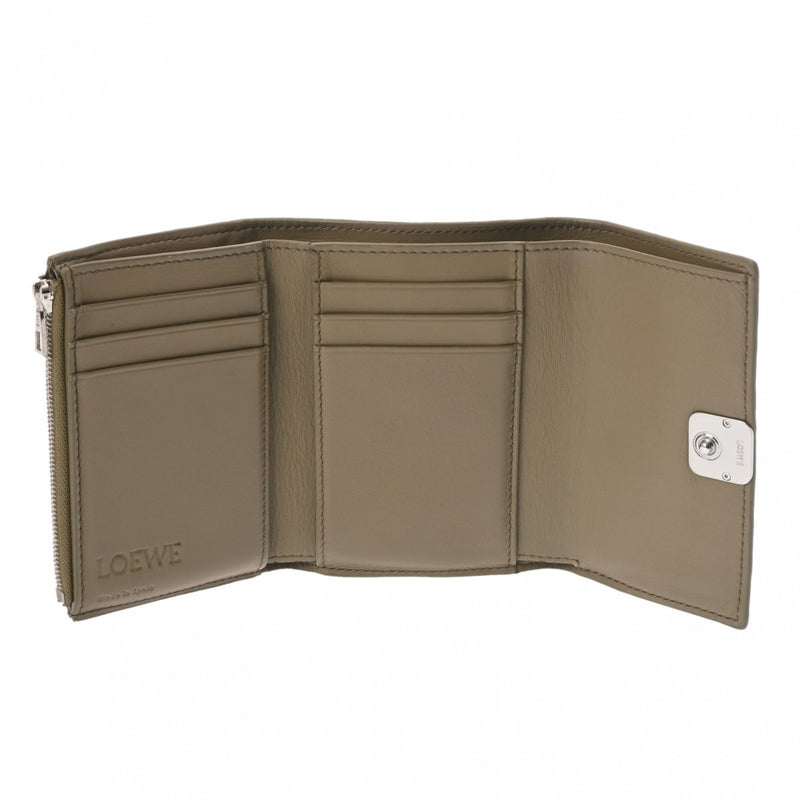 ロエベバーティカルウォレット スモール 43138 カーキ レディース