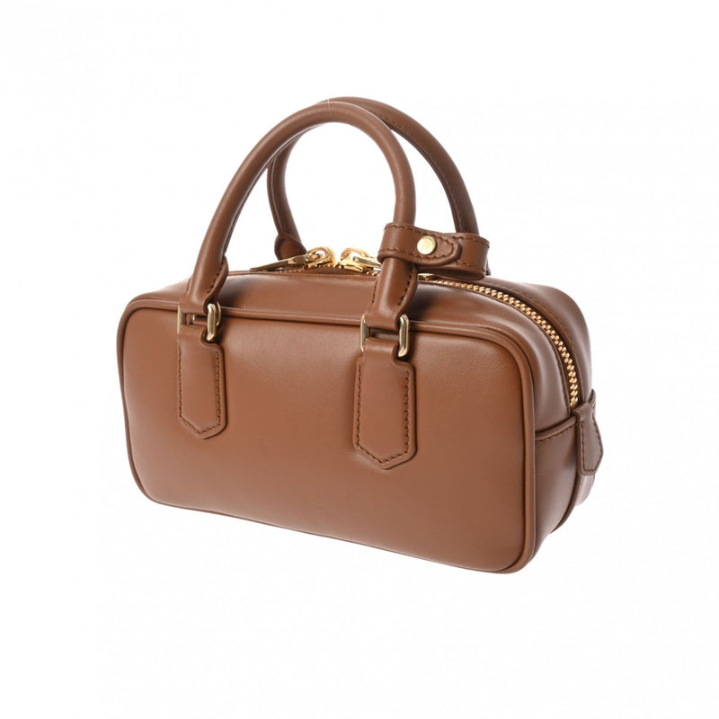 ミュウミュウアルカディ マテラッセ 2WAY ブラウン ゴールド金具