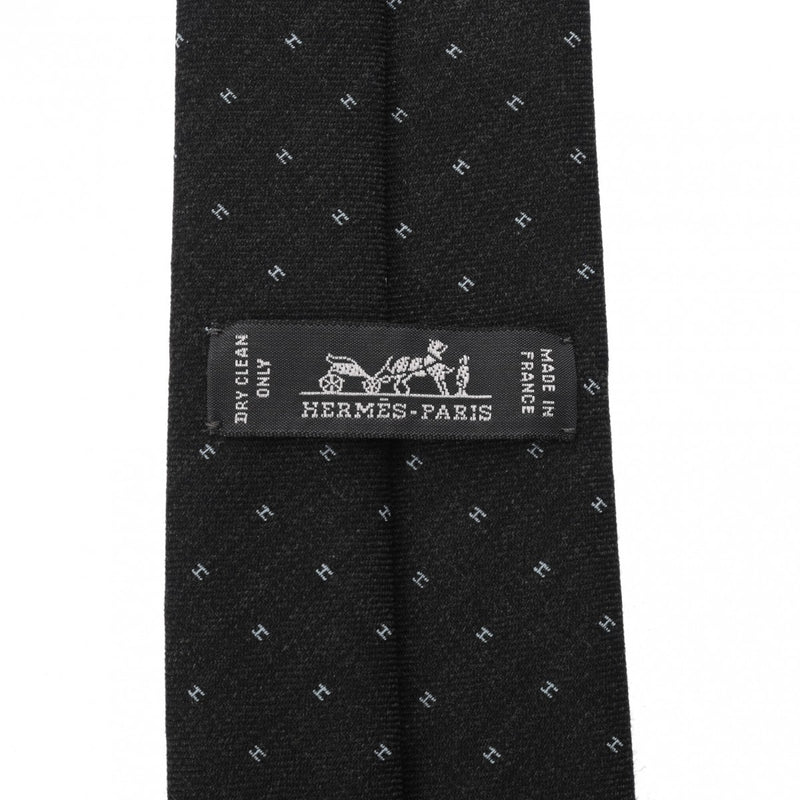 エルメスH織り アントラシト/グレー メンズ シルク100％ ネクタイ