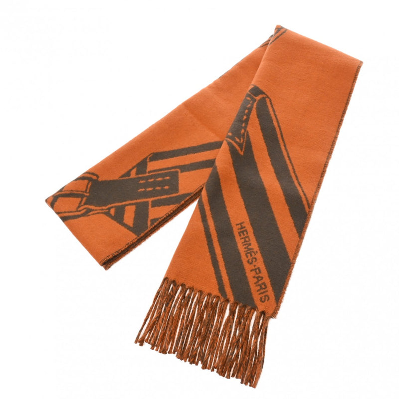 エルメスジグザグのサングル シトルイユ/バサルト レディース マフラー