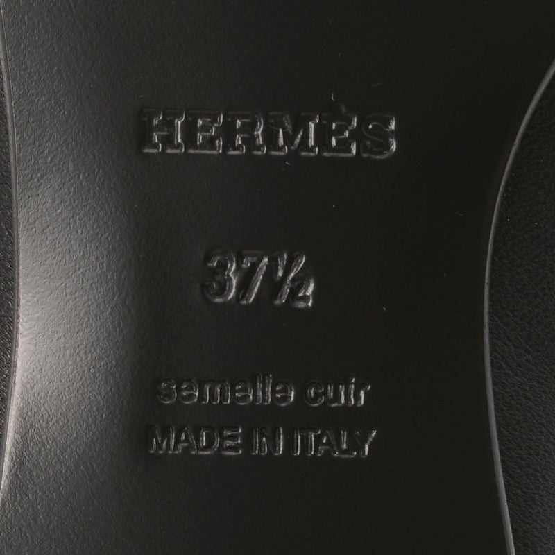 エルメスローファー H金具 サイズ37 1/2 黒 シルバー金具 レディース