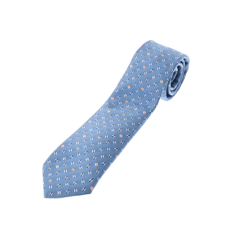 エルメスHペガサス シエル/ブラン/オレンジ メンズ シルク100