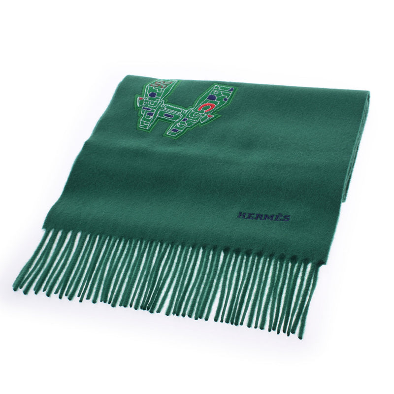 エルメス IMPRIME HERMES ODYSEE 緑 ユニセックス マフラー HERMES
